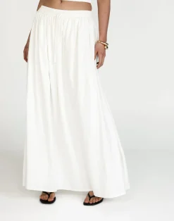 Aviana Maxi Skirt (White)*CHARCOAL Hot