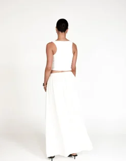 Aviana Maxi Skirt (White)*CHARCOAL Hot