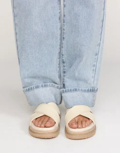 Aysha Slides (Cream Raffia) - By*Billini Clearance