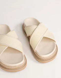 Aysha Slides (Cream Raffia) - By*Billini Best