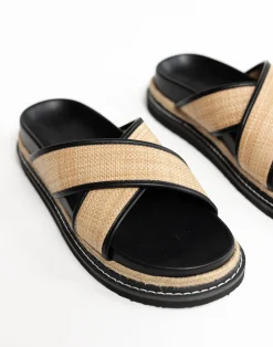 Aysha Slides (Natural Raffia) - By*Billini Best