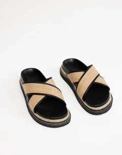 Aysha Slides (Natural Raffia) - By*Billini Best