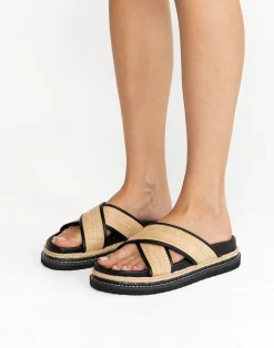 Aysha Slides (Natural Raffia) - By*Billini Outlet