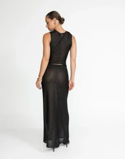 Bebe Knit Maxi Skirt (Black)*CHARCOAL Clearance