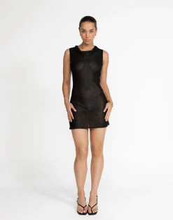Bebe Knit Mini Dress (Black)*CHARCOAL Fashion