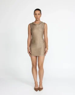 Bebe Knit Mini Dress (Nude)*CHARCOAL Hot