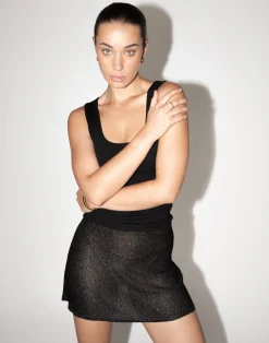 Bebe Knit Mini Skirt (Black)*CHARCOAL Clearance