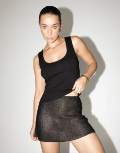 Bebe Knit Mini Skirt (Black)*CHARCOAL Clearance