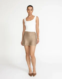 Bebe Knit Mini Skirt (Nude)*CHARCOAL Hot