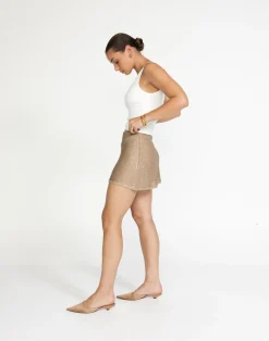 Bebe Knit Mini Skirt (Nude)*CHARCOAL Hot