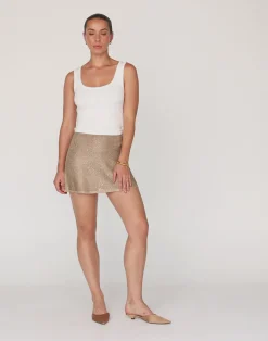 Bebe Knit Mini Skirt (Nude)*CHARCOAL Hot