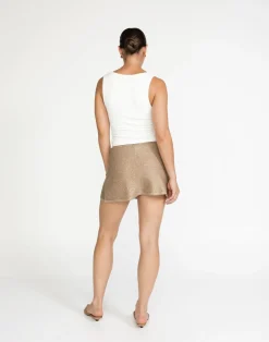 Bebe Knit Mini Skirt (Nude)*CHARCOAL Hot