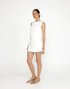 Beckett Mini Skirt (White)*CHARCOAL Sale