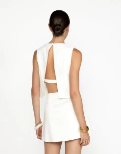 Beckett Top (White)*CHARCOAL New
