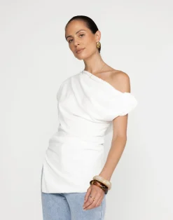 Belle Top (White)*CHARCOAL Clearance