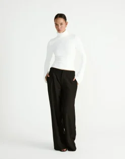 Bernadette Long Sleeve Top (White)*CHARCOAL New