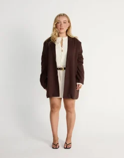Bradshaw Blazer (Chocolate)*CHARCOAL CLOTHING Clearance