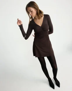 Brioni Long Sleeve Mini Dress (Chocolate)*CHARCOAL CLOTHING Discount