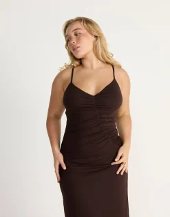 Broken Hearts Maxi Dress (Chocolate)*CHARCOAL Clearance