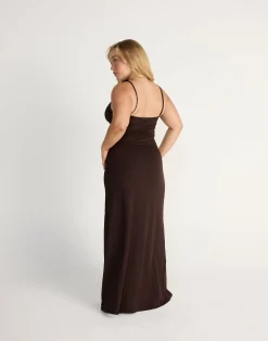 Broken Hearts Maxi Dress (Chocolate)*CHARCOAL Clearance