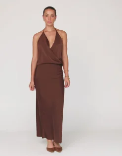 Cabaret Maxi Skirt (Cocoa)*CHARCOAL Outlet