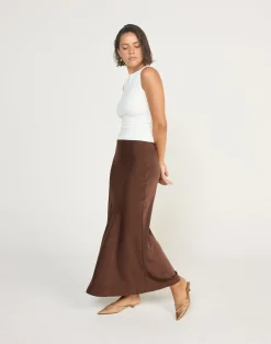 Cabaret Maxi Skirt (Cocoa)*CHARCOAL Outlet