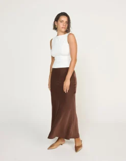 Cabaret Maxi Skirt (Cocoa)*CHARCOAL Outlet
