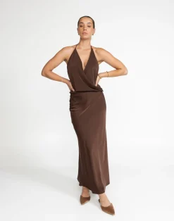 Cabaret Maxi Skirt (Cocoa)*CHARCOAL Outlet