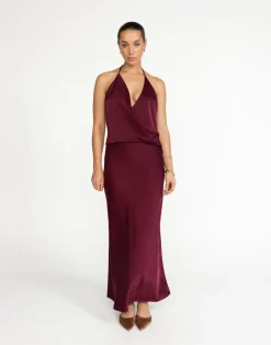 Cabaret Maxi Skirt (Plum)*CHARCOAL Discount