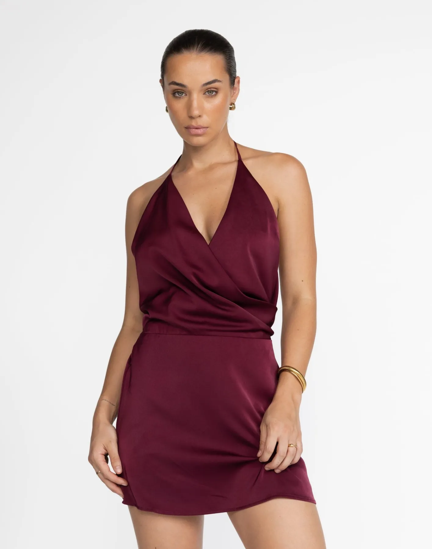 Cabaret Mini Dress (Plum)*CHARCOAL New