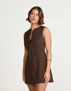 Caisey Mini Dress (Chocolate)*CHARCOAL Best