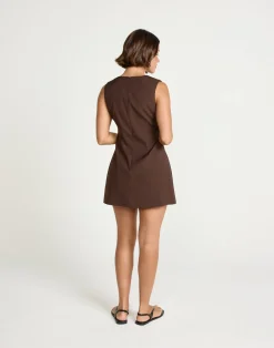 Caisey Mini Dress (Chocolate)*CHARCOAL Best