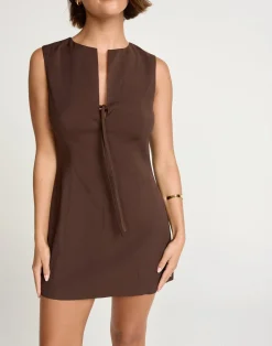 Caisey Mini Dress (Chocolate)*CHARCOAL Best