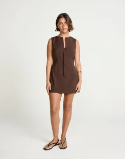 Caisey Mini Dress (Chocolate)*CHARCOAL Best