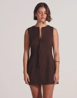 Caisey Mini Dress (Chocolate)*CHARCOAL Best