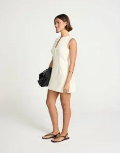 Caisey Mini Dress (Oat)*CHARCOAL Hot