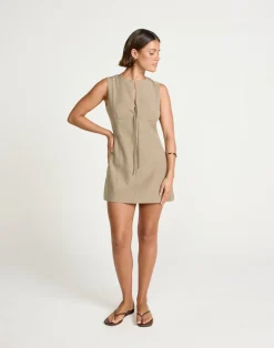 Caisey Mini Dress (Stone)*CHARCOAL Fashion