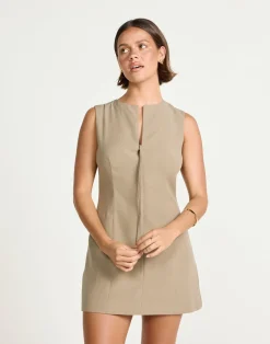 Caisey Mini Dress (Stone)*CHARCOAL Fashion