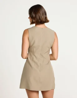 Caisey Mini Dress (Stone)*CHARCOAL Fashion