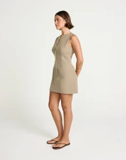 Caisey Mini Dress (Stone)*CHARCOAL Fashion