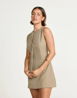 Caisey Mini Dress (Stone)*CHARCOAL Fashion