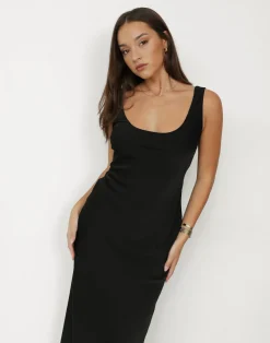 Camillio Maxi Dress (Black)*CHARCOAL Clearance