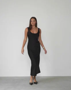 Camillio Maxi Dress (Black)*CHARCOAL Clearance
