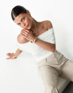 Camren Top (White)*CHARCOAL Clearance