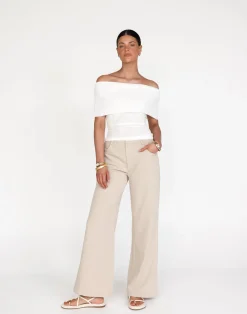 Camren Top (White)*CHARCOAL Clearance