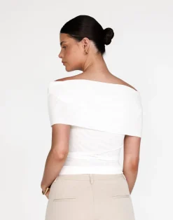 Camren Top (White)*CHARCOAL Clearance