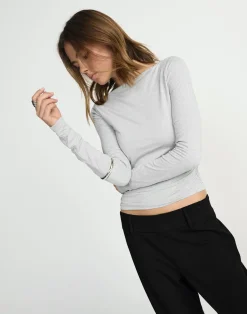 Caprice Long Sleeve Top (Grey Marle)*CHARCOAL CLOTHING Outlet