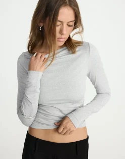 Caprice Long Sleeve Top (Grey Marle)*CHARCOAL CLOTHING Outlet