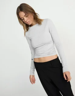 Caprice Long Sleeve Top (Grey Marle)*CHARCOAL CLOTHING Outlet
