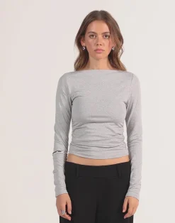 Caprice Long Sleeve Top (Grey Marle)*CHARCOAL CLOTHING Outlet